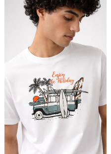 White TRAX ENJOY HOLIDAYS men’s T-shirt
