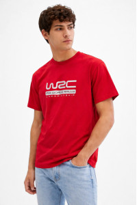 TRX men's red cotton T-shirt with WRC TRAX print