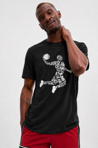 TRX men's black cotton T-shirt with Slum Dunk print