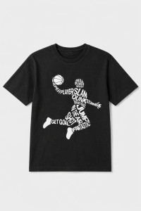 TRX men's black cotton T-shirt with Slum Dunk print