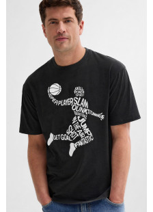 TRX men's black cotton T-shirt with Slum Dunk print