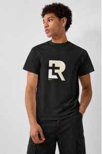 TRX men's black cotton T-shirt with print