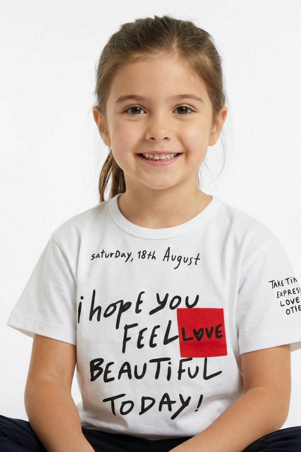 White TRAX girls' summer set with T-shirt and capri leggings