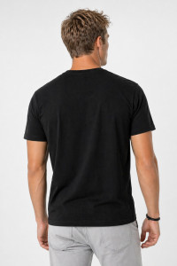 Black Cotton4all URBAN ART men's T-shirt with embroidered chest logo