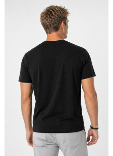 Black Cotton4all URBAN ART men's T-shirt with embroidered chest logo