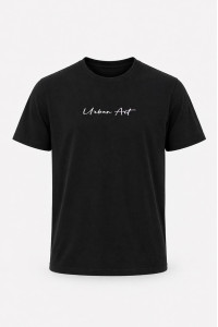 Black Cotton4all URBAN ART men's T-shirt with embroidered chest logo