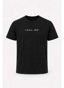 Black Cotton4all URBAN ART men's T-shirt with embroidered chest logo