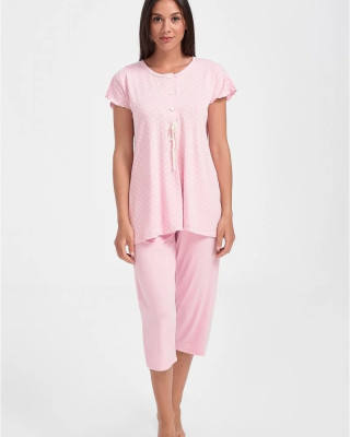 CHERRY Damen-Pyjama mit Punkten 10113-Pink