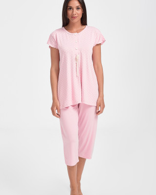 CHERRY Damen-Pyjama mit Punkten 10113-Pink