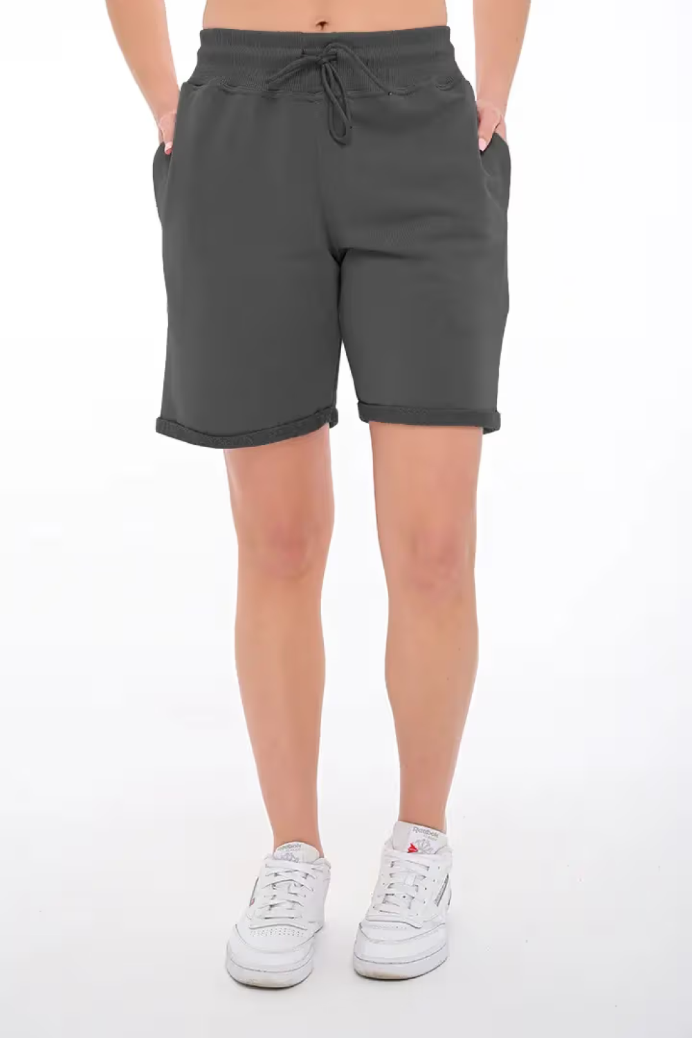 Anthrazitfarbene BODY MOVE Damen-Shorts