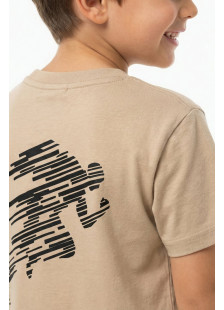Beige and black TRAX boys' summer set with T-shirt and shorts