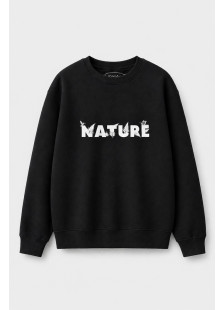 Cotton4all men's black fleece sweatshirt with subtle print