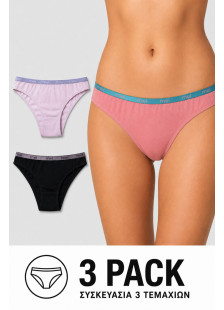 MEI women's briefs with metallic outer waistband 3-pack