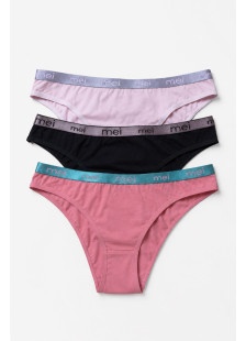 MEI women's briefs with metallic outer waistband 3-pack
