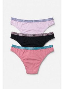 MEI women's briefs with metallic outer waistband 3-pack