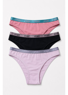 MEI women's briefs with metallic outer waistband 3-pack
