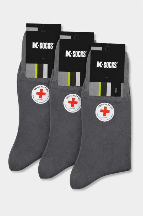 Herren-Socken aus mercerisierter Baumwolle ohne Gummibund K-SOCKS 3er-Pack 3601-3P