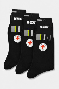 K-SOCKS Herren-Socken aus mercerisierter Baumwolle ohne Gummibund im 3er-Pack