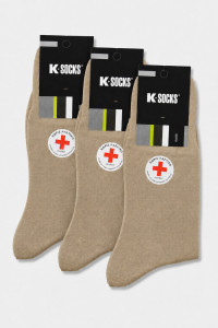 K-SOCKS Herren-Socken aus mercerisierter Baumwolle ohne Gummibund im 3er-Pack