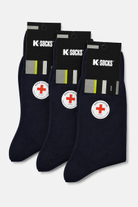 K-SOCKS Herren-Socken aus mercerisierter Baumwolle ohne Gummibund im 3er-Pack