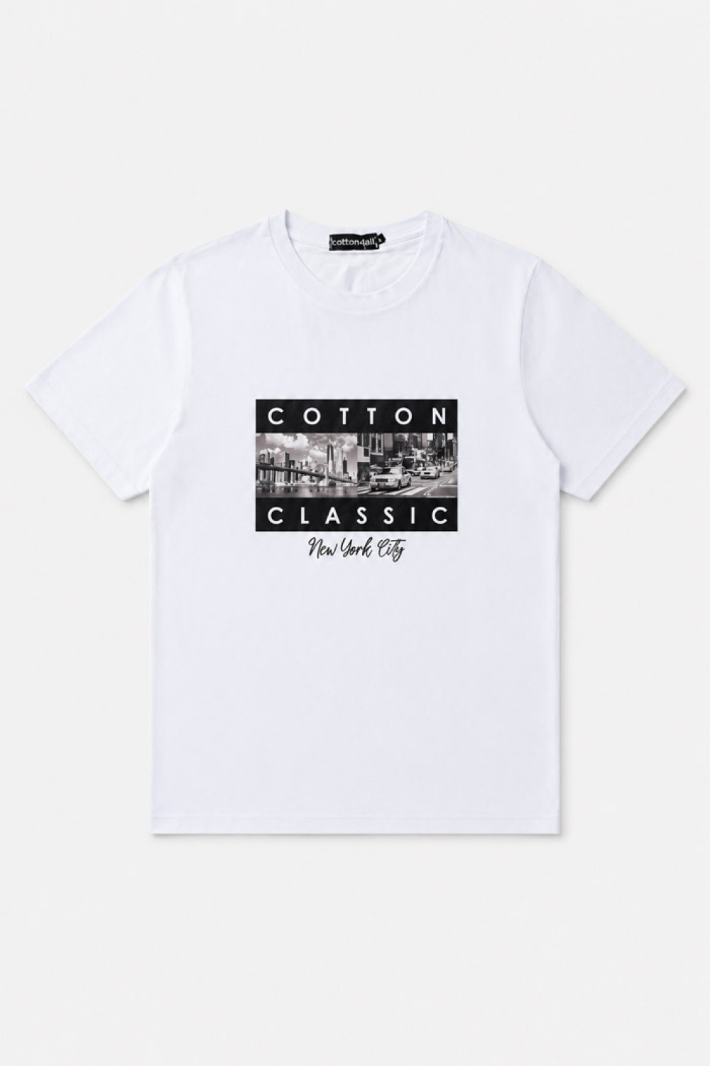 White Cotton4all men's T-shirt with New York City graphic print