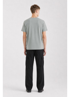 Light grey and sage Cotton4all men's T-shirt with Mickey Mouse sketch-effect print