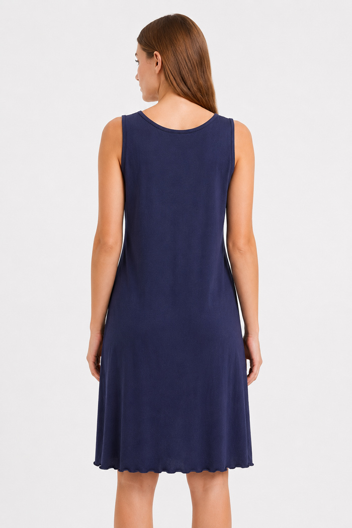 Navy blue Cherry sleeveless nightdress with daisy print