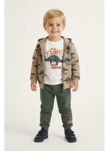 TRAX boys' three-piece dinosaur print set