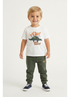 TRAX boys' three-piece dinosaur print set