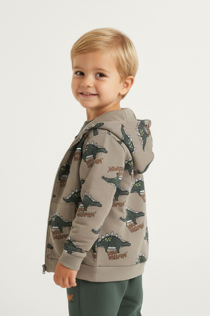 TRAX boys' three-piece dinosaur print set
