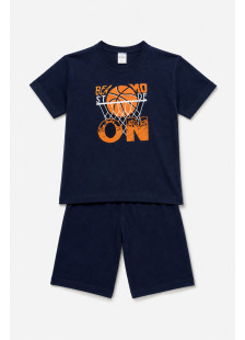 Pretty Baby boys' navy summer pyjamas with basketball print