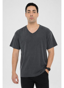 BODY MOVE plain short-sleeved V-neck T-shirt