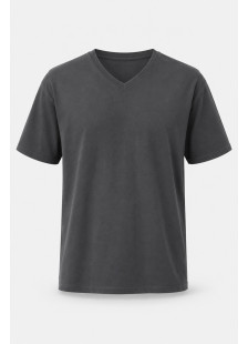 BODY MOVE plain short-sleeved V-neck T-shirt