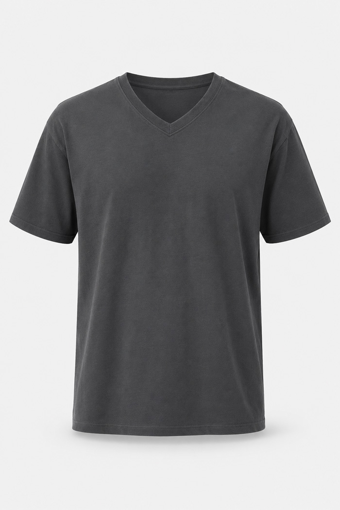 BODY MOVE plain short-sleeved V-neck T-shirt
