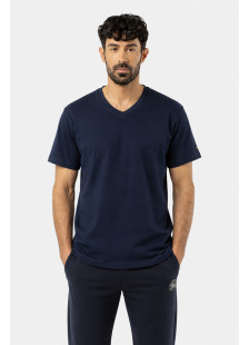 BODY MOVE plain short-sleeved V-neck T-shirt