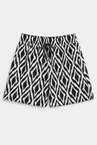 POWER FLOWER Bermudashorts in großen Größen mit braun-cremefarbenem geometrischem Muster