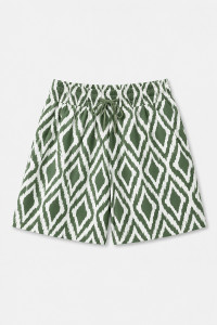 POWER FLOWER Bermudashorts in großen Größen mit braun-cremefarbenem geometrischem Muster