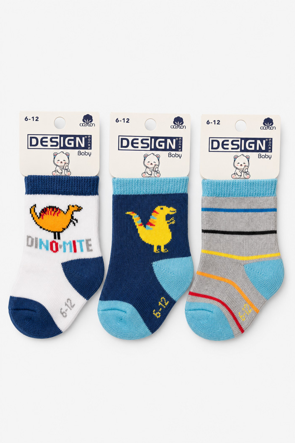 Design socks baby boy three-pack socks