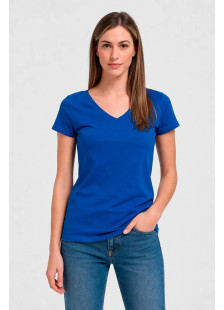 BODY MOVE women's royal blue V-neck T-shirt