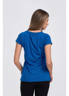 BODY MOVE women's royal blue V-neck T-shirt