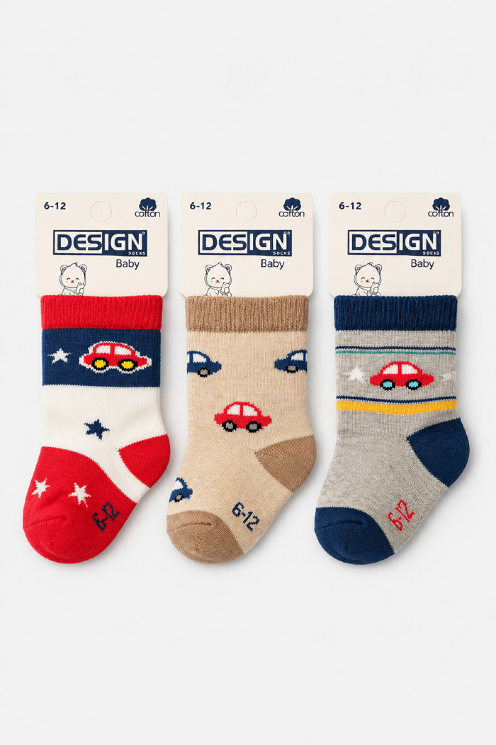 Design socks baby boy socks with car and star designs