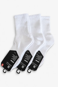 SUPER Q & Y women's cotton sports socks, 3-pack, white and black