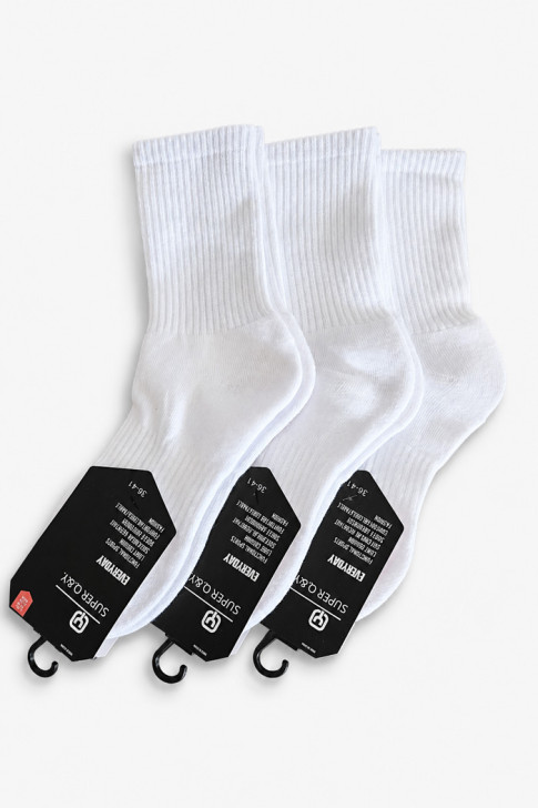 SUPER Q & Y Women's Cotton Sports Socks, 3-Pack SQY-001