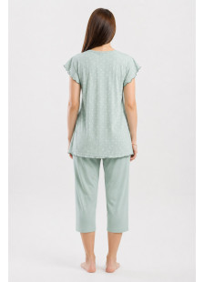 CHERRY Damen-Sommerpyjama mit Caprihose CH-205-VER in Mintgrün