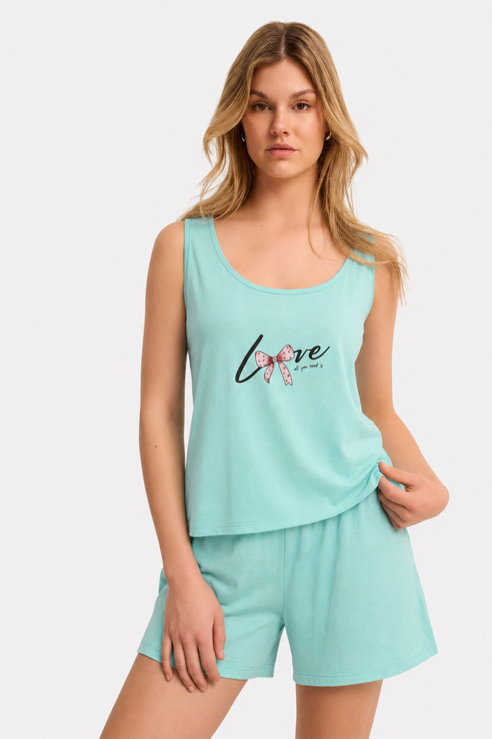 CHERRY LOVE summer pyjama set with Bermuda shorts CH-6033