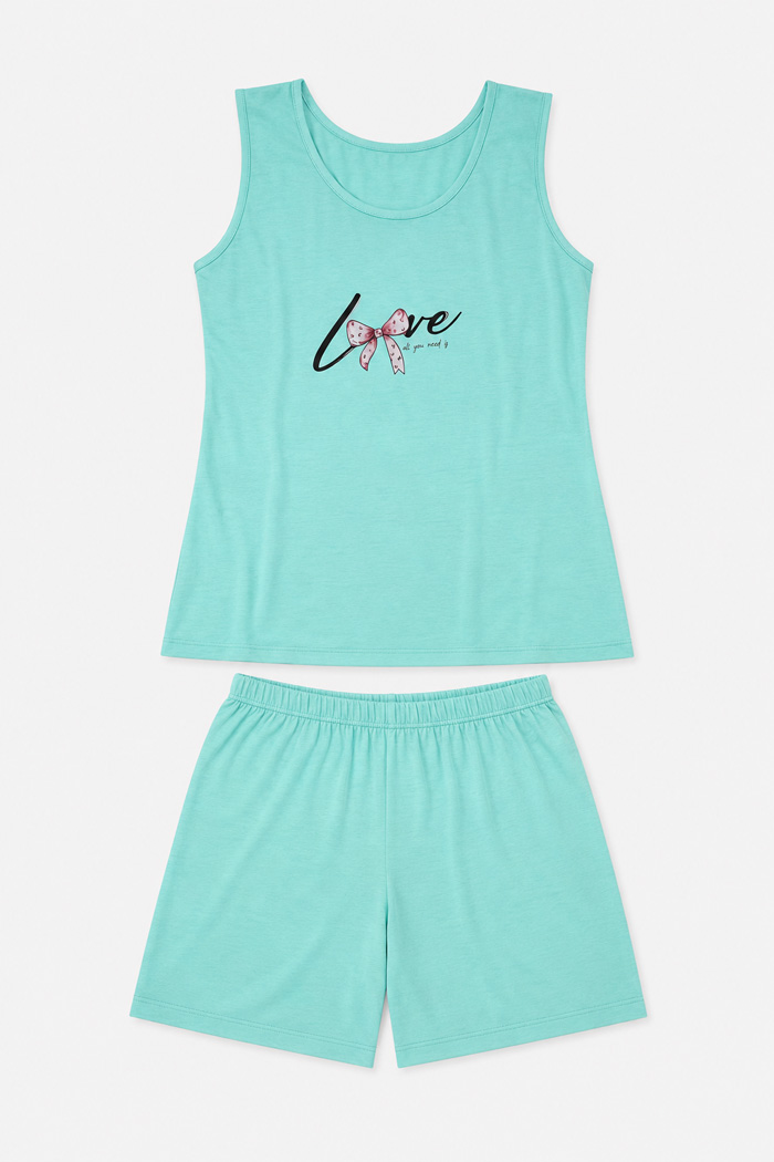 CHERRY LOVE summer pyjama set with Bermuda shorts CH-6033