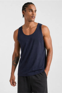 BODY MOVE BM257-NAVY-MONO navy blue plain sleeveless top