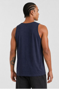 BODY MOVE BM257-NAVY-MONO navy blue plain sleeveless top
