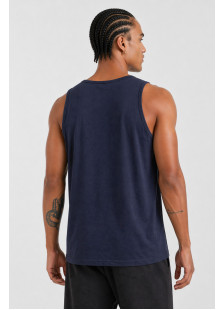 BODY MOVE BM257-NAVY-MONO navy blue plain sleeveless top