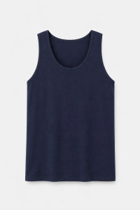 BODY MOVE BM257-NAVY-MONO navy blue plain sleeveless top
